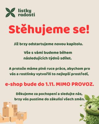 🚨 POZOR, DŮLEŽITÉ OZNÁMENÍ! STĚHUJEME SE! 🚨 Chystáme pro vás a vaše zelené miláčky ty nejlepší prostory, a proto dáváme do...
